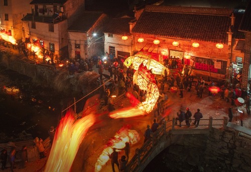 Traditional folk lantern in huizhou for lantern festival