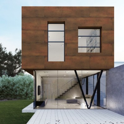 Ultra thin #outdoor wall #tiles with metal effect. STEEL #CORTEN by Levantina @Techlam http://bit.ly/1BzlSlP