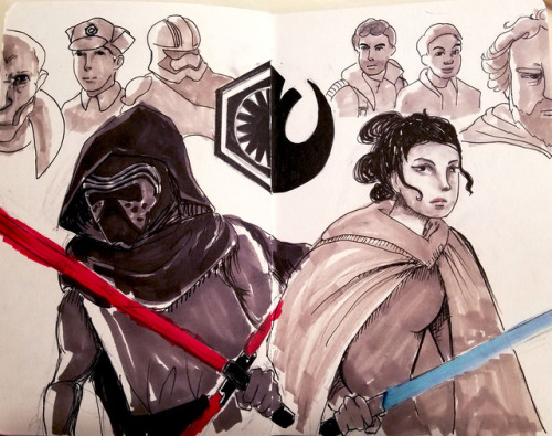 Day 2 of inktober! Word was divided&hellip; had to draw starwars. lol 