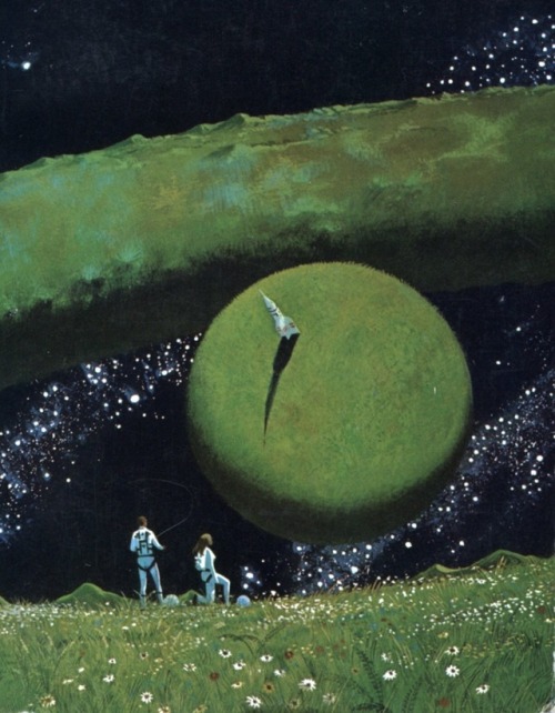 Protector (1973). Cover illustration by Dean Ellis. The back cover shows the rest of the ring world,