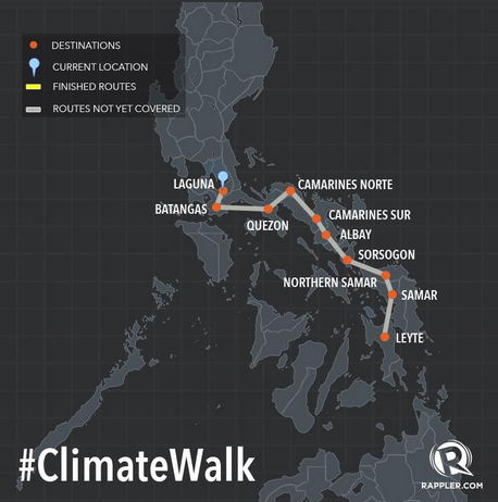 Led by Yeb Sano, climate change advocates will walk for 40 days from Manila to Tacloban in the Phili
