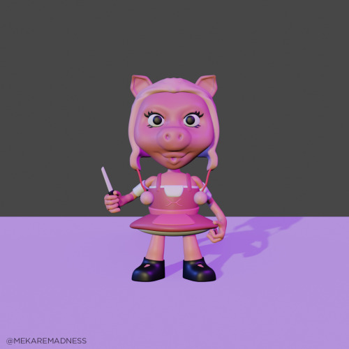  3D Piggy Villanelle my goal was the style of funko mystery mini figure because i think they are cut