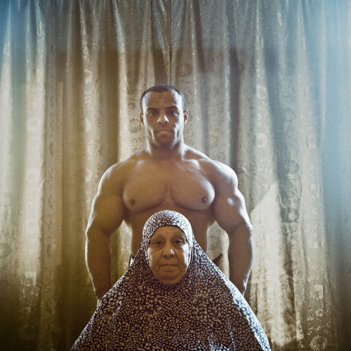 hopeful-melancholy:Egyptian bodybuilders pose with their mothers. In Egypt, perfecting one’s physique is a popular pursuit, and can be a source of family pride. The juxtaposition of strength and frailty, youth and age, man and woman, is what makes these