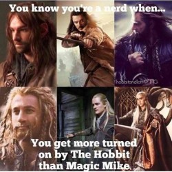 elfkingthranduil08blog:  uhohamalios:  The accuracy of this though….what is my life #thehobbit #bard #kili #fili #legolas #thorin #thranduil #helloboys  yes ehem  totally