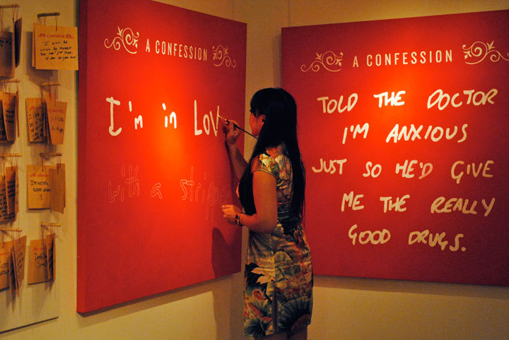  Confessions is a public art project that invites people to anonymously share their