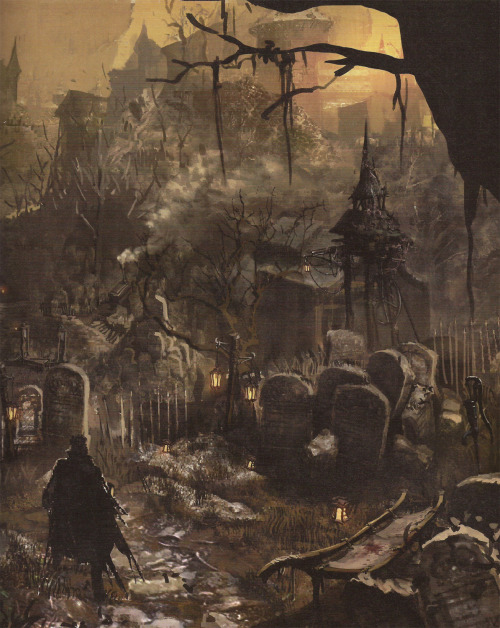 candlemaiden: Hemwick Charnel Lane scenery Bloodborne Official Artworks