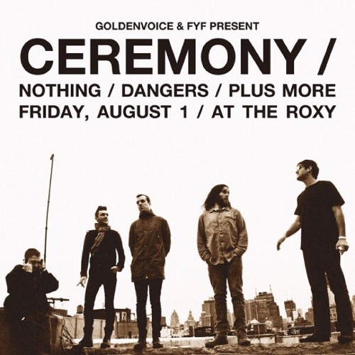 Ceremony will be playing a show at the Roxy Theatre w/ Nothing, Dangers, and Upset on Friday, August 1st. Tickets available in-store at @origamivinyl and below. Can’t wait.
www.ticketfly.com/purchase/event/577837