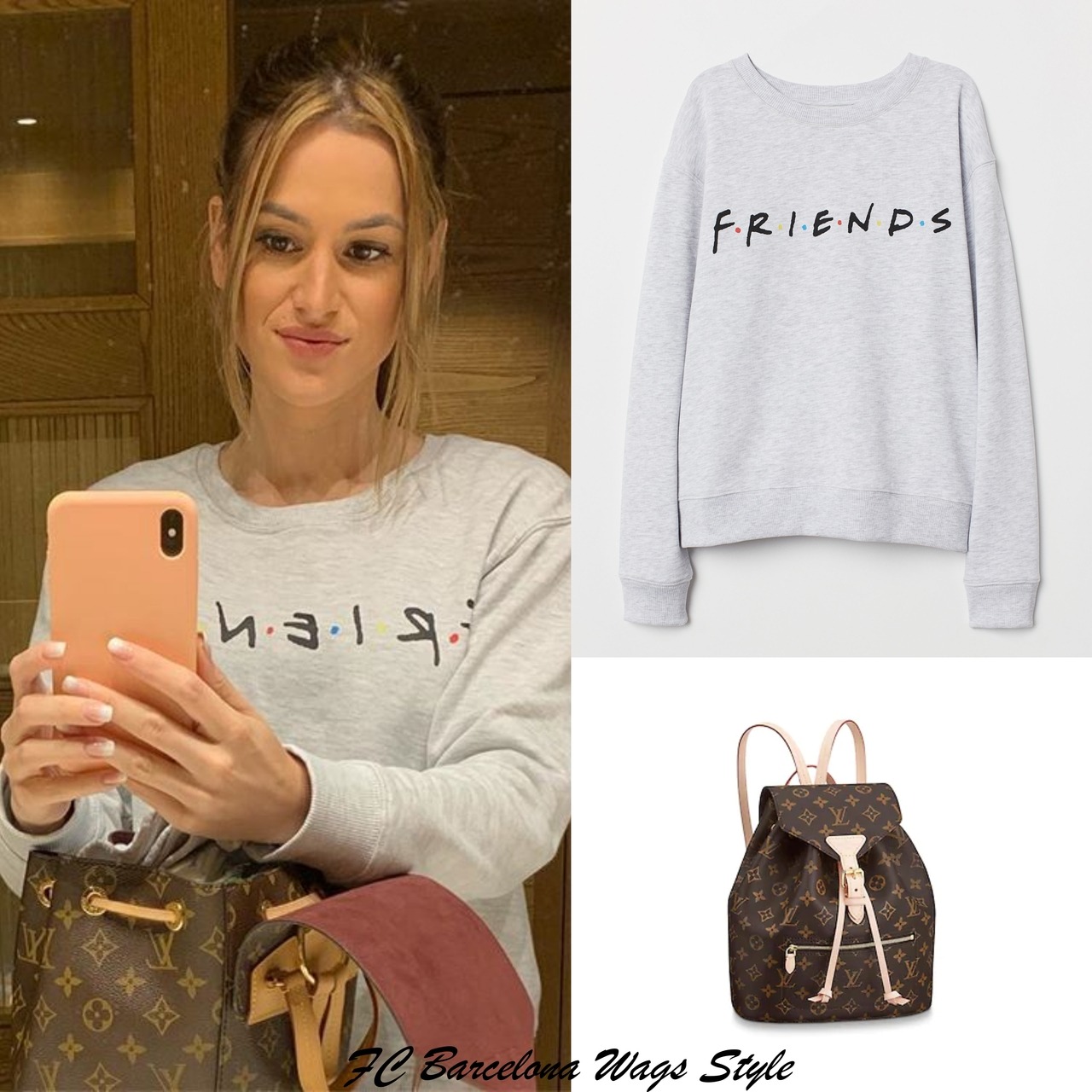 FC Barcelona WAGS Style — Elena wore an H&M Friends sweater (€19.99) with  a