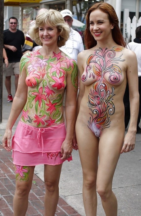 douchesworld: #nudist #naturist #fkk #nudistcamp #bodypaint #nipples #breasts #areolas #shavedpussy