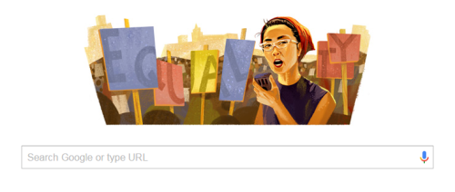 profeminist:Today’s Google Doodle is in honor of human rights activist Yuri Kochiyama’s birthday. Sh