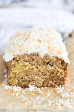 Fullcravings:  Coconut Pineapple Sweet Potato Bread With Rum Icing And Toasted Coconut