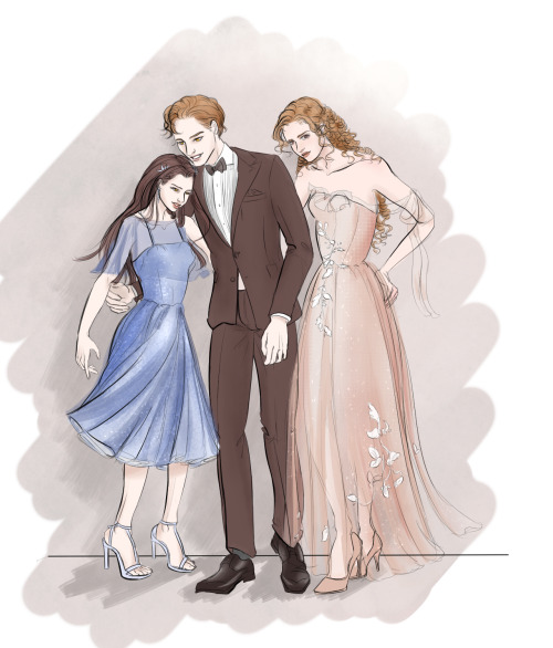 kellythepitiablefangirl: Edward, Bella, and Renesmee’s first prom together based on @midnights