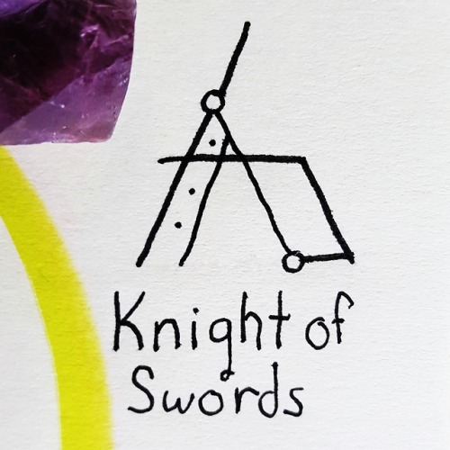 Day 108: April 18, 2018 Minor arcana: Knight of Swords, featuring purple fluorite. I’ve always