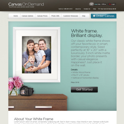 for: Canvas On Demand Designed a new look for the product detail pages.
Projects designed while at CafePress.