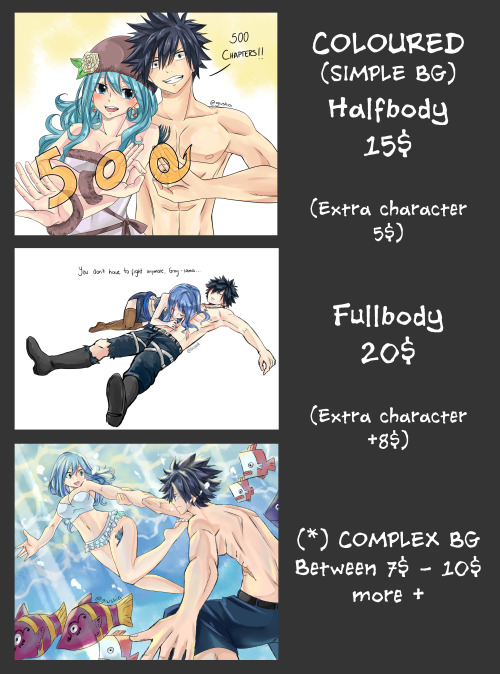 giushia: giushia:COMMISSIONS [OPEN!] Few days ago my mother got a very serious issue so I’m openin