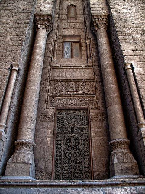 tastesoftamriel:ancientorigins:Al-Rifa’i Mosque, Cairo, 1869 The impressive front door of a pa