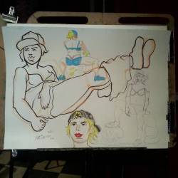 Drawing at Dr. Sketchy’s! Thanks Fonda!