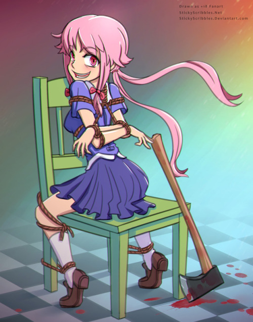 500px x 637px - Yuno Gasai Bondage 1 Yuno Gasai getting a bit too naughty with the axe,  better tie her up to be safe!Winning suggestion from the fanart community  parody event. Yuno Gasai from Mirai