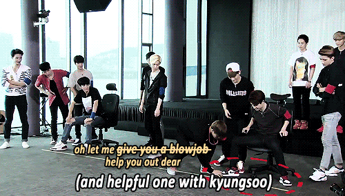 jikookbeliever:jongin your thirst just got real (｀ε´)