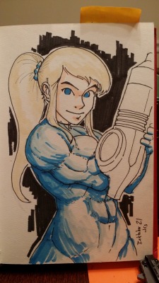iancsamson:  Inktober 21 - Another Samus, but before I could properly study muscles, which I totally should find time to do. Also, Prismacolor Markers, cause I guess I had some. 