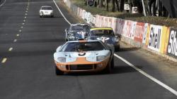 legendsofracing:  The Ford GT40 of Pedro Rodríguez and Lucien Bianchi storms down the Mulsanne straight to win the 24 Heures du Mans in 1968.Behind are the #57 and #55 Alpine A210:s of A. LeGuellec / A. Serpaggi and J-P. Nicolas / J-C. Andruet,