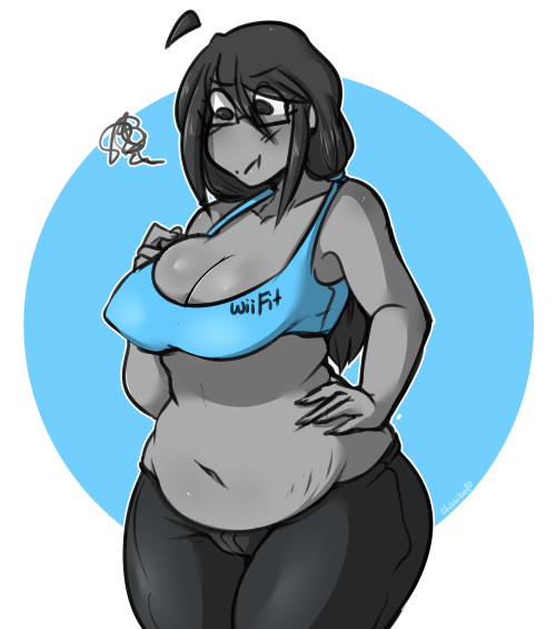 queenchikkbug:  WiiFit Kimmi thinks her top is too small >:’o