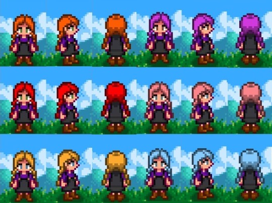 Image of Braids hairstyle in Stardew Valley