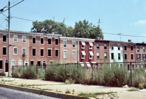 Abandonment, Baltimore, 1980.Depopulation and housing abandonment have been major issues in some of 