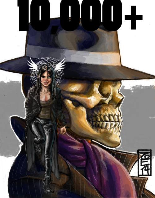 yeahyuh!  just a pic of Skulduggery Pleasant And Valkyrie Cain to celebrate my finally hitting 10,00