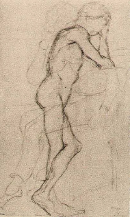 artist-vangogh:  Standing Male Nude, Vincent van GoghMedium: pencil,paperhttps://www.wikiart.org/en/vincent-van-gogh/standing-male-nude-1887