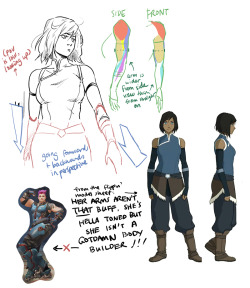prom-knight: i cannot believe i have actually been moved to waste my time on this, but i am so gotdamn sick of getting messages about me not drawing korra buff enough in that one fucking panel i posted SO HERE, LEARN SOMETHING i have literally spent years