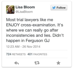 guavasita:  t-ii:  Civil rights attorney/MSNBC legal analyst Lisa Bloom points out that Darren Wilson’s cross-examination was a joke  The grand jury. Was. A fucking. Mockery. 