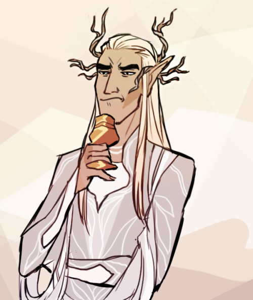 words-writ-in-starlight:jam-art:thranduil sleeps calmer knowing even if his son married a dwarf at l