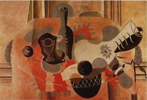 artist-braque:Still Life with Guitar, 1935, Georges BraqueMedium: oil,canvas