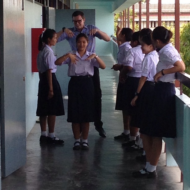 @kanewilliams being a superstar, surrounded by girls all day every day. #thai #thailand #amazingthailand #ajarn #teacher #asia #southeastasia #school