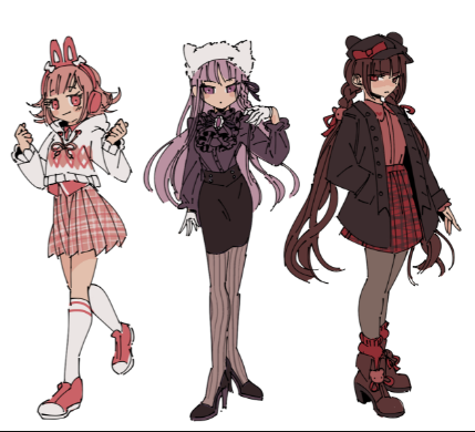 I really loved the outfits i put together for the danganronpa fashion zine a long time ago, so i mad