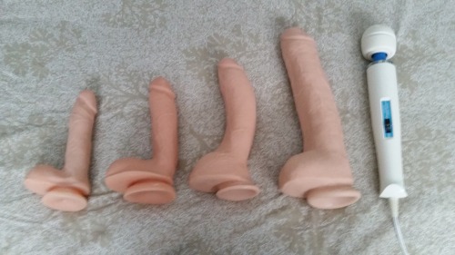 xoxox-shhh:  decisions, decisions…  i got fucked by the biggest dildo last night and came so hard with it filling my pussy and my husband’s cock filling my mouth.  i came two more times while my husband was fucking me after the dildo and he came