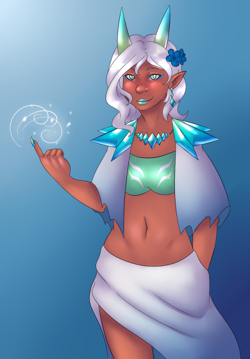 I drew human Poli'ahu from Dragalia Lost! she&rsquo;s named after the hawaiian goddess of snow!