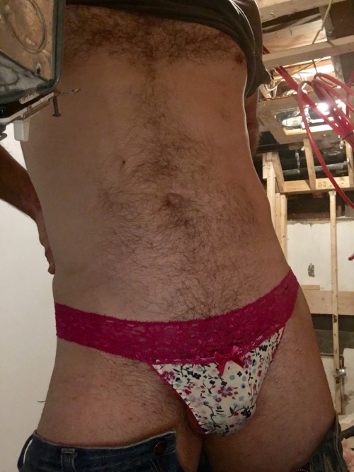 realmeminpanties:  Yesterday’s photo shoot at work. Love these Fred Meyer panties.