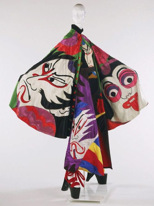 Woman’s Ensemble: Cape, Bodysuit, Chaps, and Clogs by Kansai Yamamoto, 1971