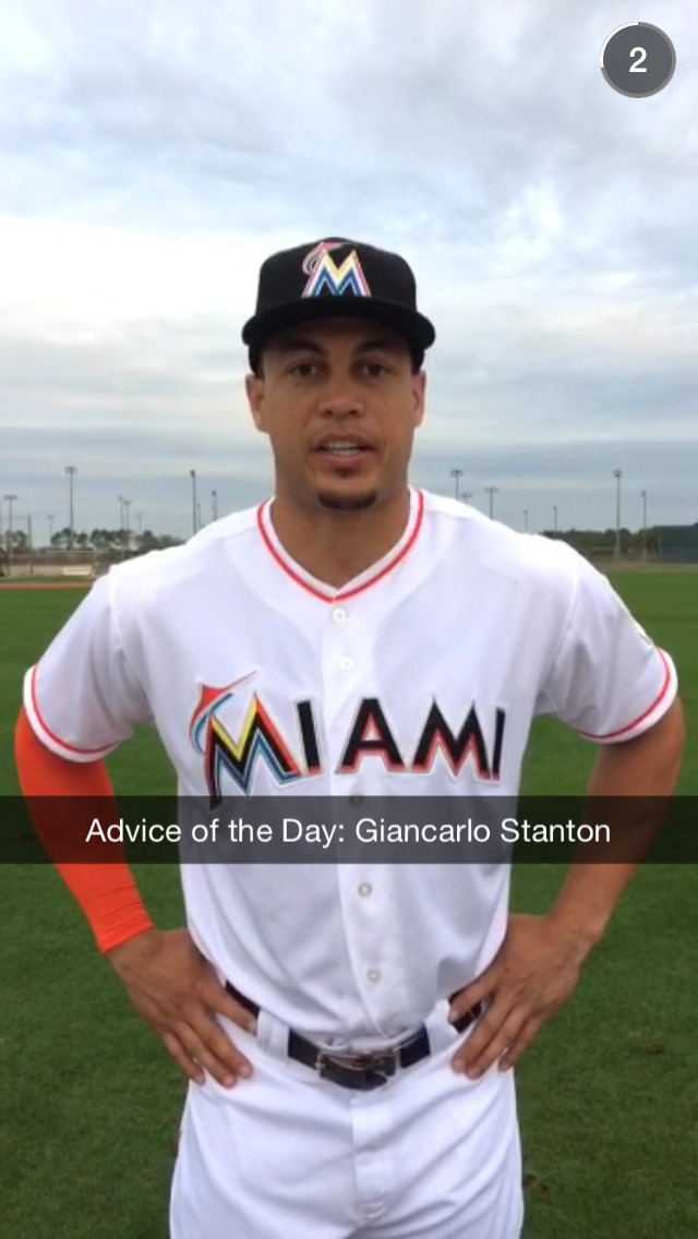 mlb:
“Add MLB on Snapchat for advice from MLB players everyday this week. Giancarlo Stanton gets things started.
”