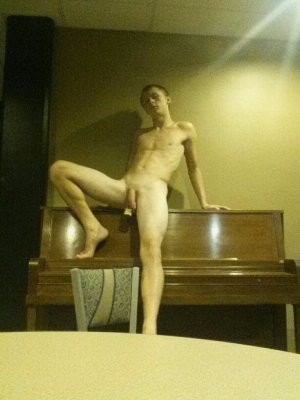 straightnakedselfies:  Logan loved exploring his dorm completely naked. He was a