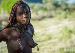   Himba Woman Hairstyle, Epupa, Namibia,