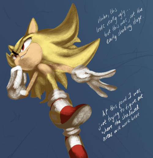 Another WIP! This time it’s from my recent Super Sonic painting. Enjoy! Hope you find it helpful!Jus