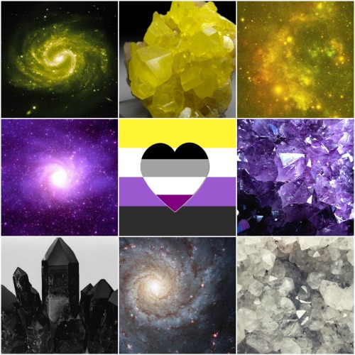 queerlobby:nonbinary/asexual galaxies and crystals aesthetic