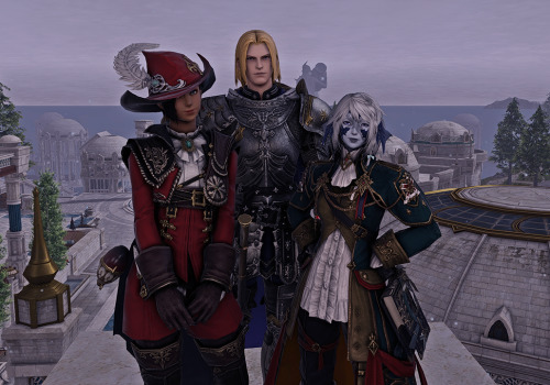 After helping to save the world Aeryn, Erick and Yesuntei hang out in Old Sharlayan. @erickgage @aut