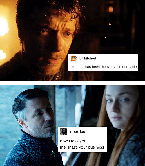 lady-feral: intoasylum: game of thrones [part 2] | text posts Is it possible that I am somehow both Arya and Brienne at any given moment? 