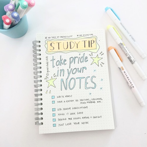 queststudyskills: #100daysofproductivity and #100studytipsSTUDY TIP! TAKE PRIDE IN YOUR NOTESHave yo