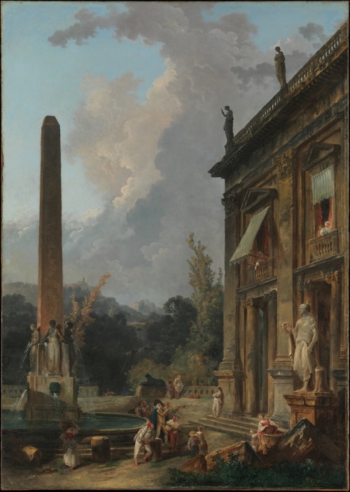 met-european-paintings: Wandering Minstrels by Hubert Robert, European PaintingsGift of J. Pierpont 