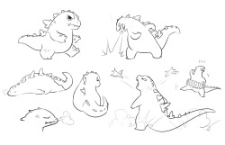 itscarororo:  &lsquo;zilla doodles